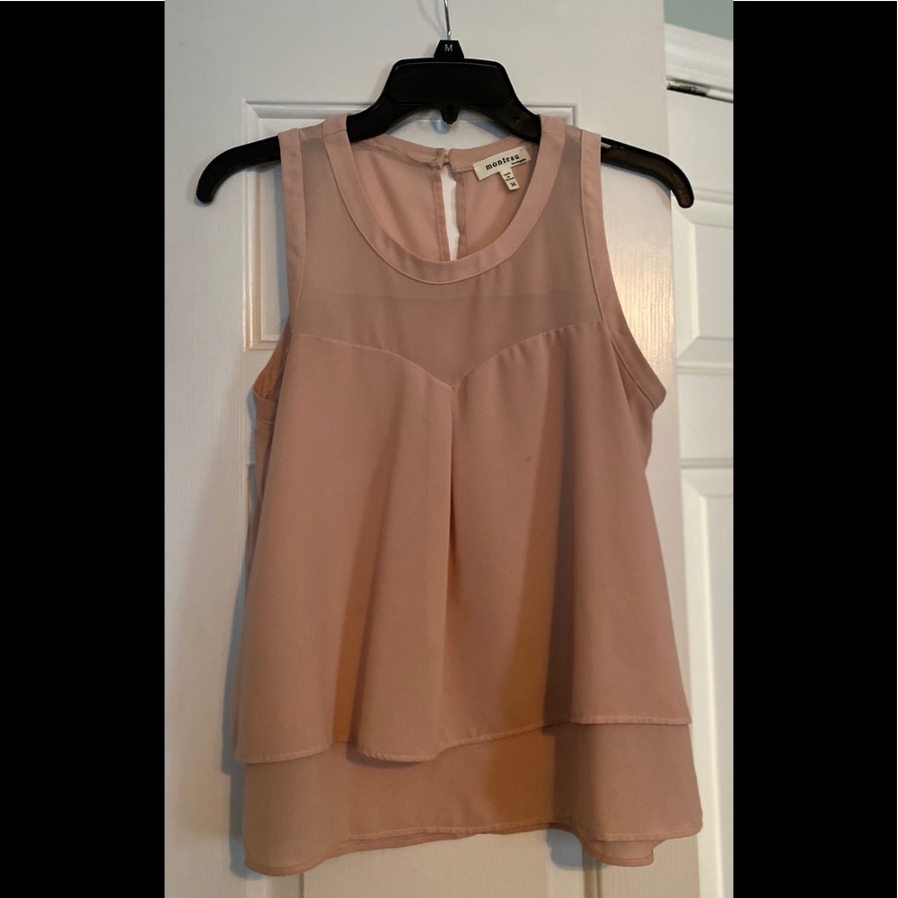 Blush sleeveless blouse